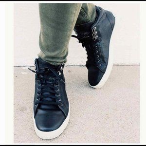 Rag & Bone Kent Leather Sneakers - Sz 36 Black